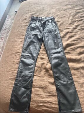 Abercrombie & Fitch Black Faux Leather Flare Jeans